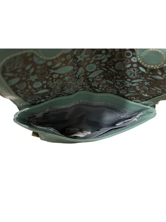 Chala Sea Turtle Faux Leather Crossbody Bag Criss Messenger Bag RFID Teal NEW - Picture 9 of 11